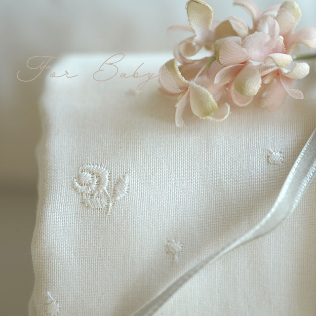 オーガニックダブルガーゼレース生地スカラップなし